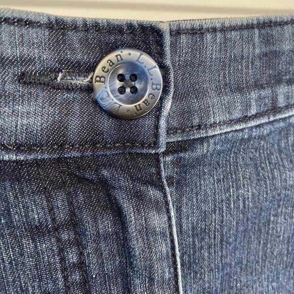 L.L. Bean Skirt Denim 10 Classic Fit TradMom Straight Fall Coastal - Picture 3 of 8